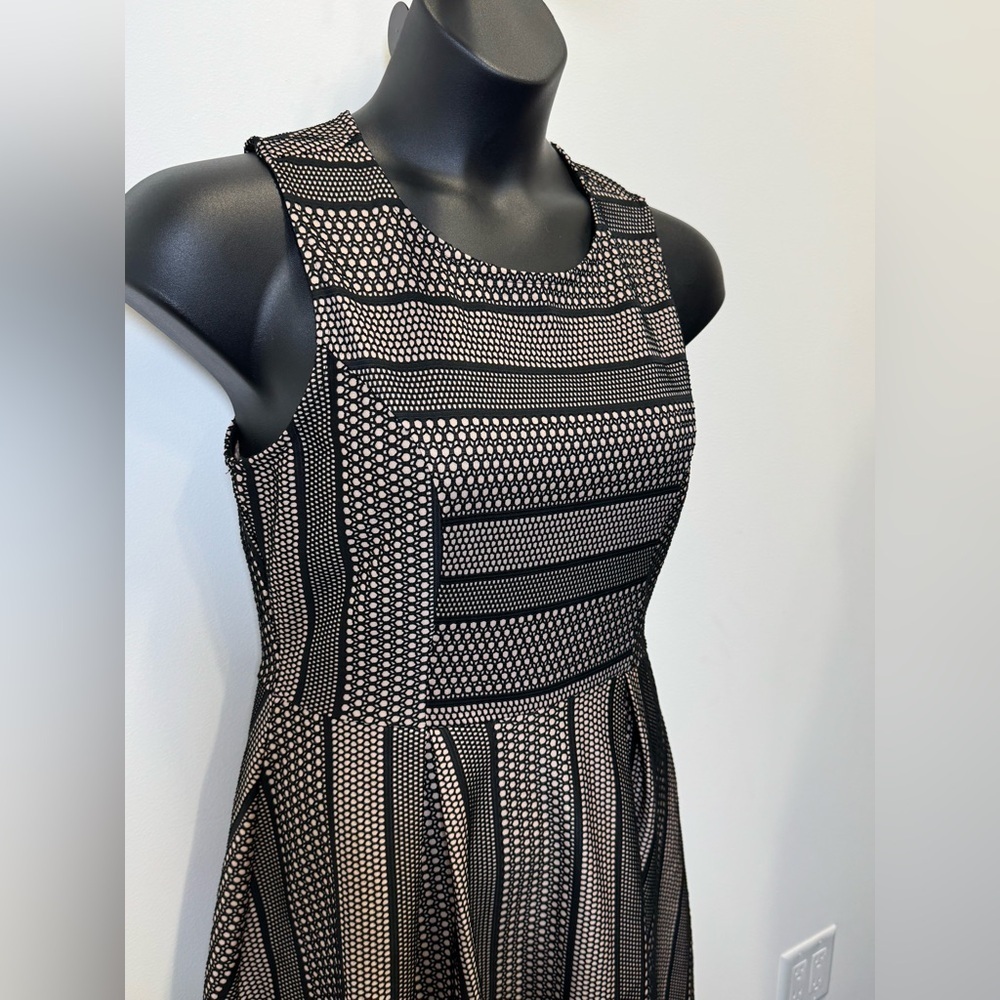 Monteau Los Angeles Fit & Flare Dress XL Black Blush Geometric Pattern
